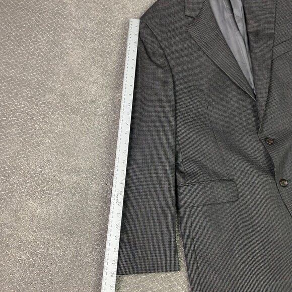 Lauren Ralph Lauren Houndstooth Blazer Men's 42L Gray Blue Red Wool 2 Button - Picture 12 of 15